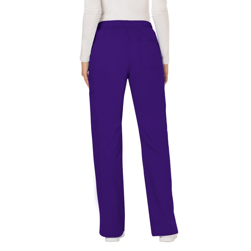 Cherokee Scrubs for Women Mid Rise Moderate Flare Drawstring Pant with 5 Pockets, Ultra Soft & Breathable Fabric - WW120 - WW120, M, Grape - Image 2